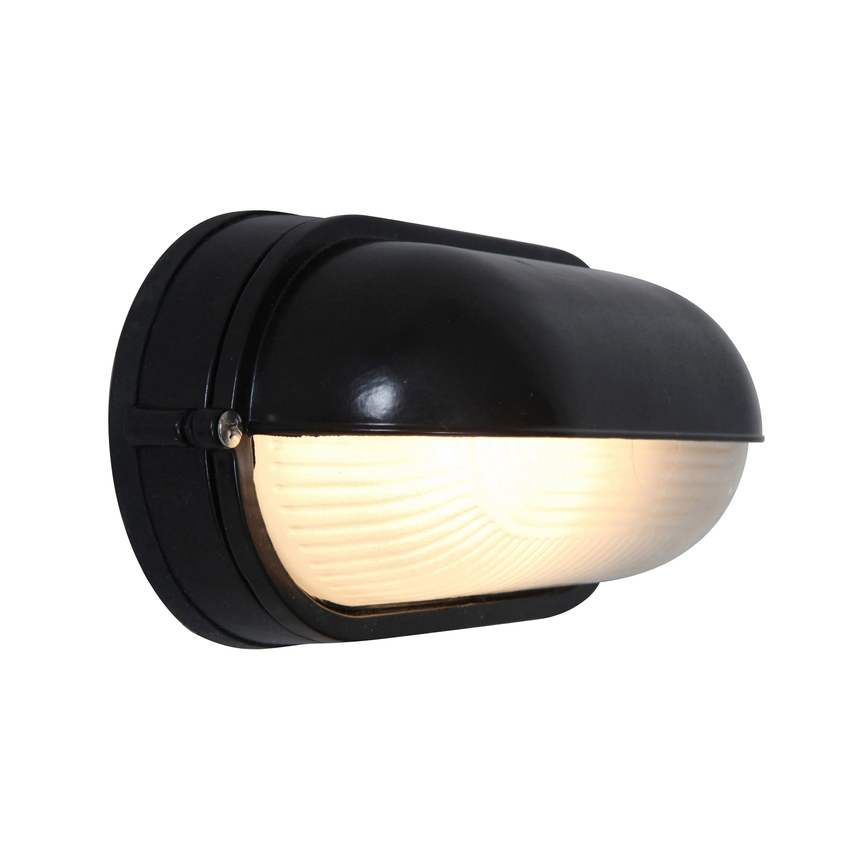 1 Light Outdoor Bulkhead, 60W, 120V, Black Finish, Nauticus Collection