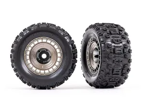 3.8" Tires & Wheels, Satin Black Chrome