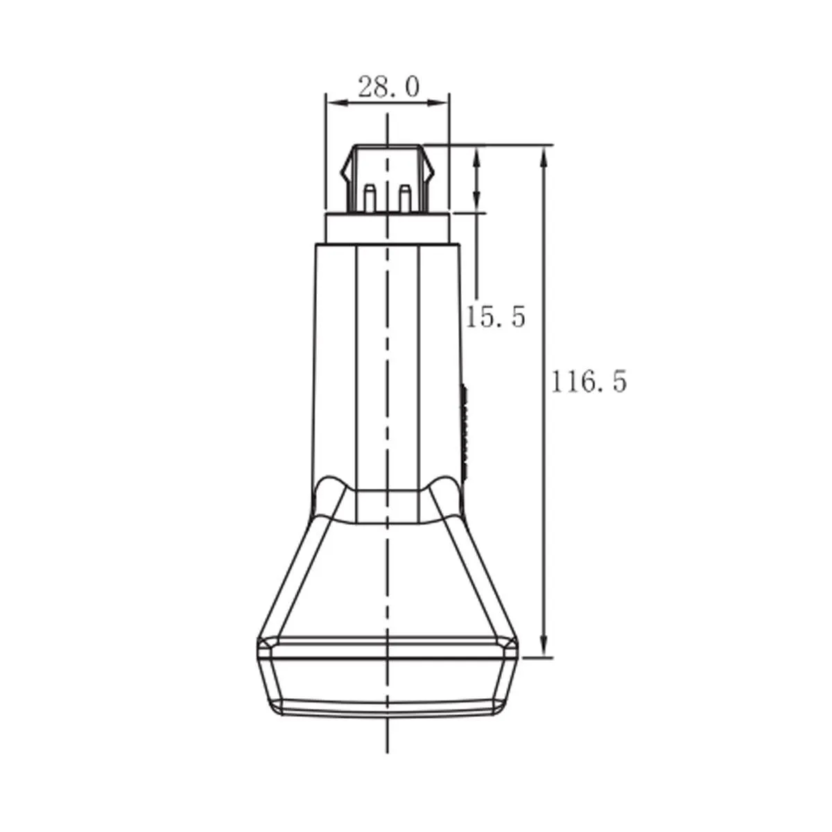 4 Pin PL LED Bulb, 10W, 1150lm, 30K/35K/40K, Vertical, 26W CFL Equal, G24q Base, Electronic Ballast