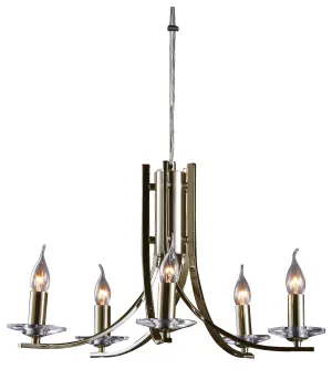 5 Light Vulcan Antique Brass Fitting