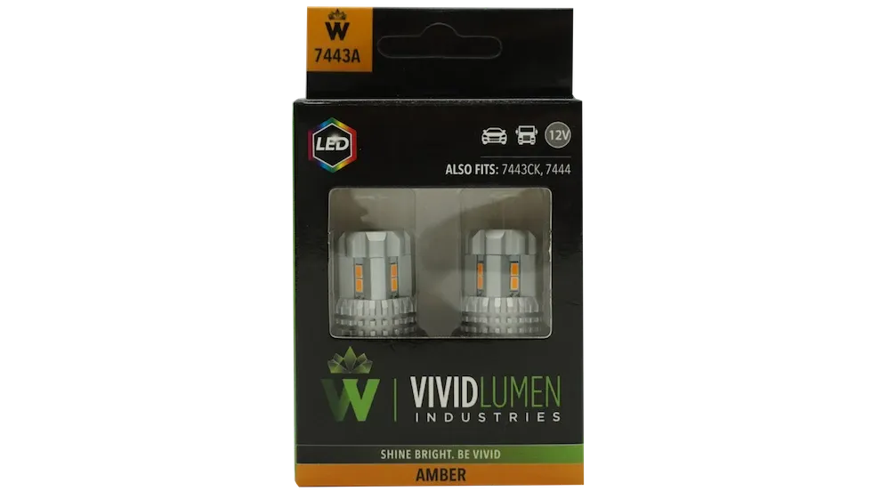 7443 Amber LED Bulbs High Output (Pair)