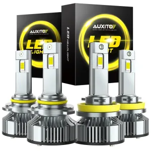 9005/HB3 H11/H9/H8 LED Bulbs Combo Super Bright Cool White Plug and Play 24000Lumens 120W Per Set, 700% Brighter, 6500K Cool White Headlight Conversion Kits