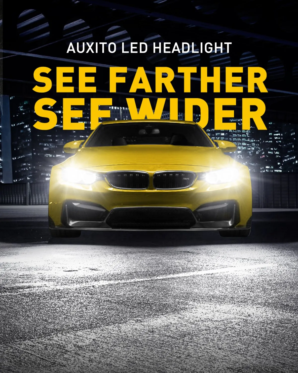 9006/HB4 LED Headlight Bulb Forward High Beam and Low Beam 15000LM Per Set, Mini Size HB4 Wireless