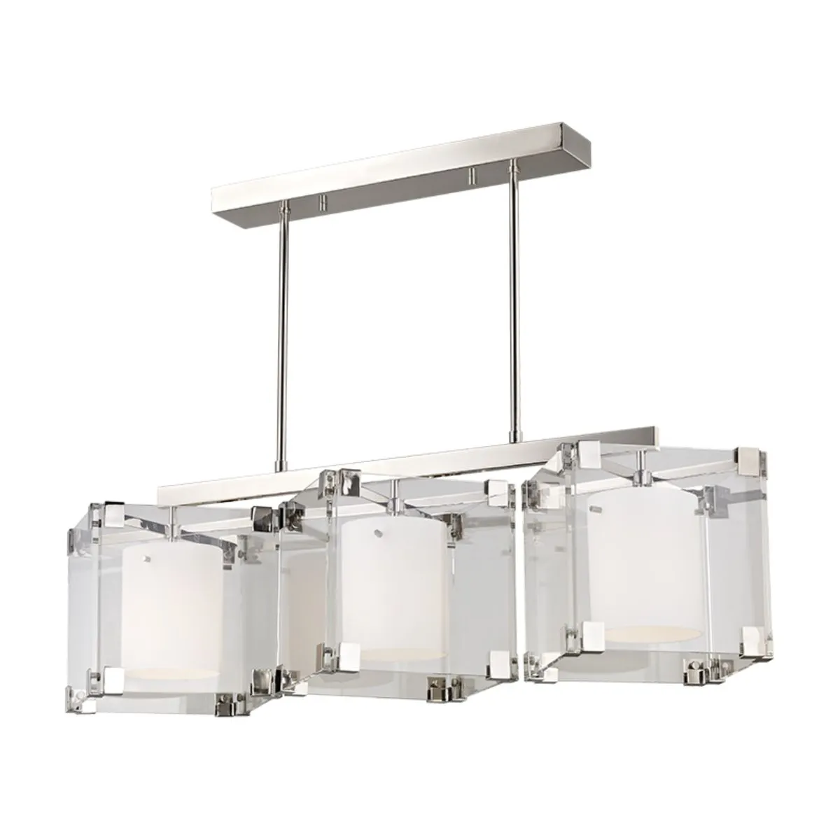 Achilles 54 in. 3 Lights Pendant Light Polished Nickel Finish