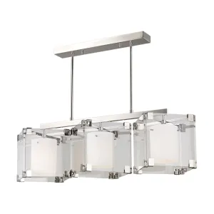 Achilles 54 in. 3 Lights Pendant Light Polished Nickel Finish