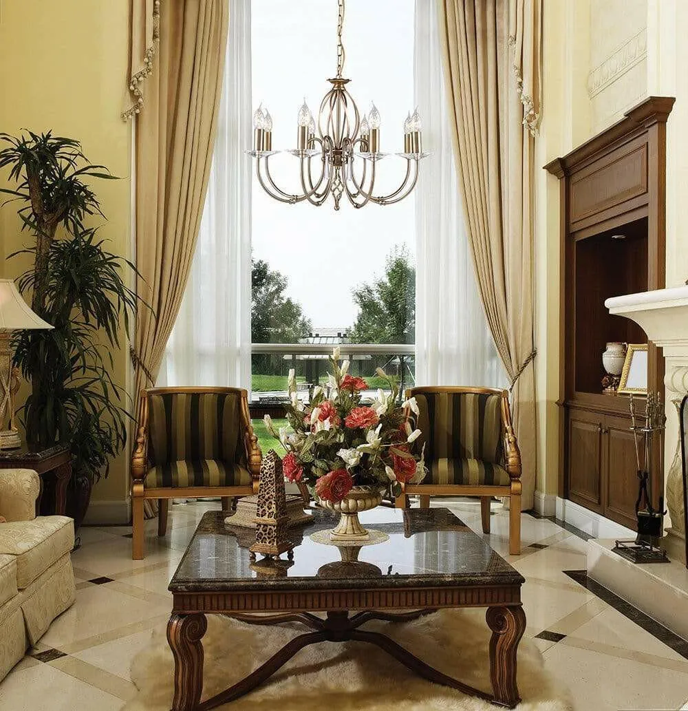 Aegean 8 Light Chandelier - Aged Brass