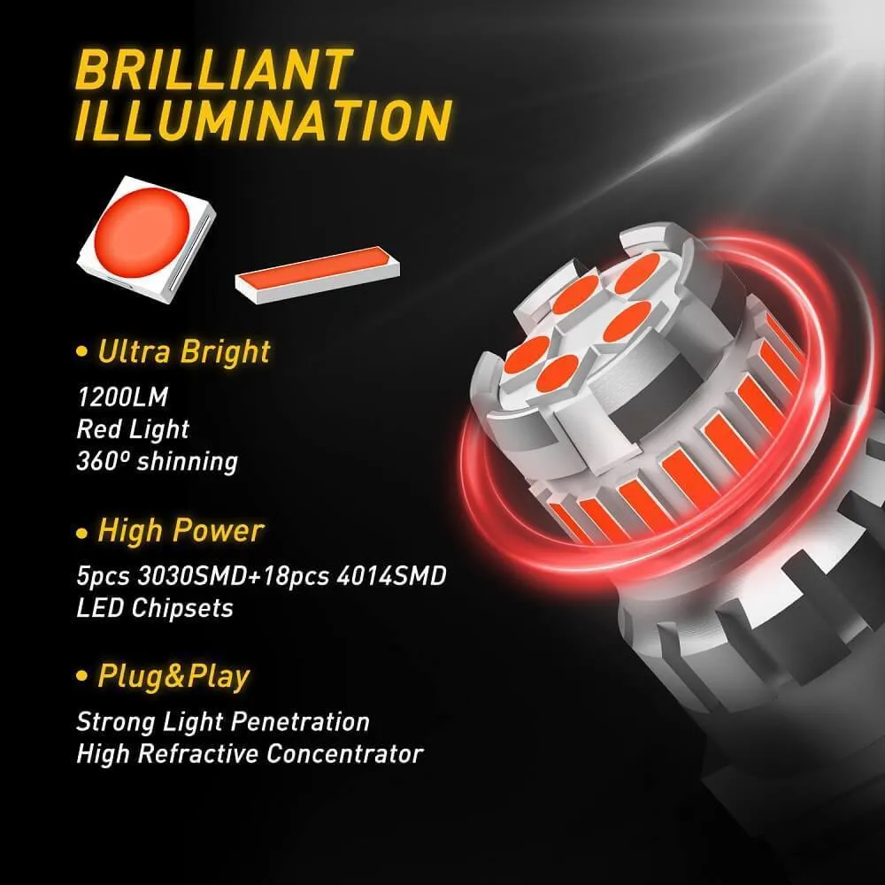 AUXITO 3157 Red LED Bulb Strobe Brake light Bulbs, Super Bright Brake Tail light