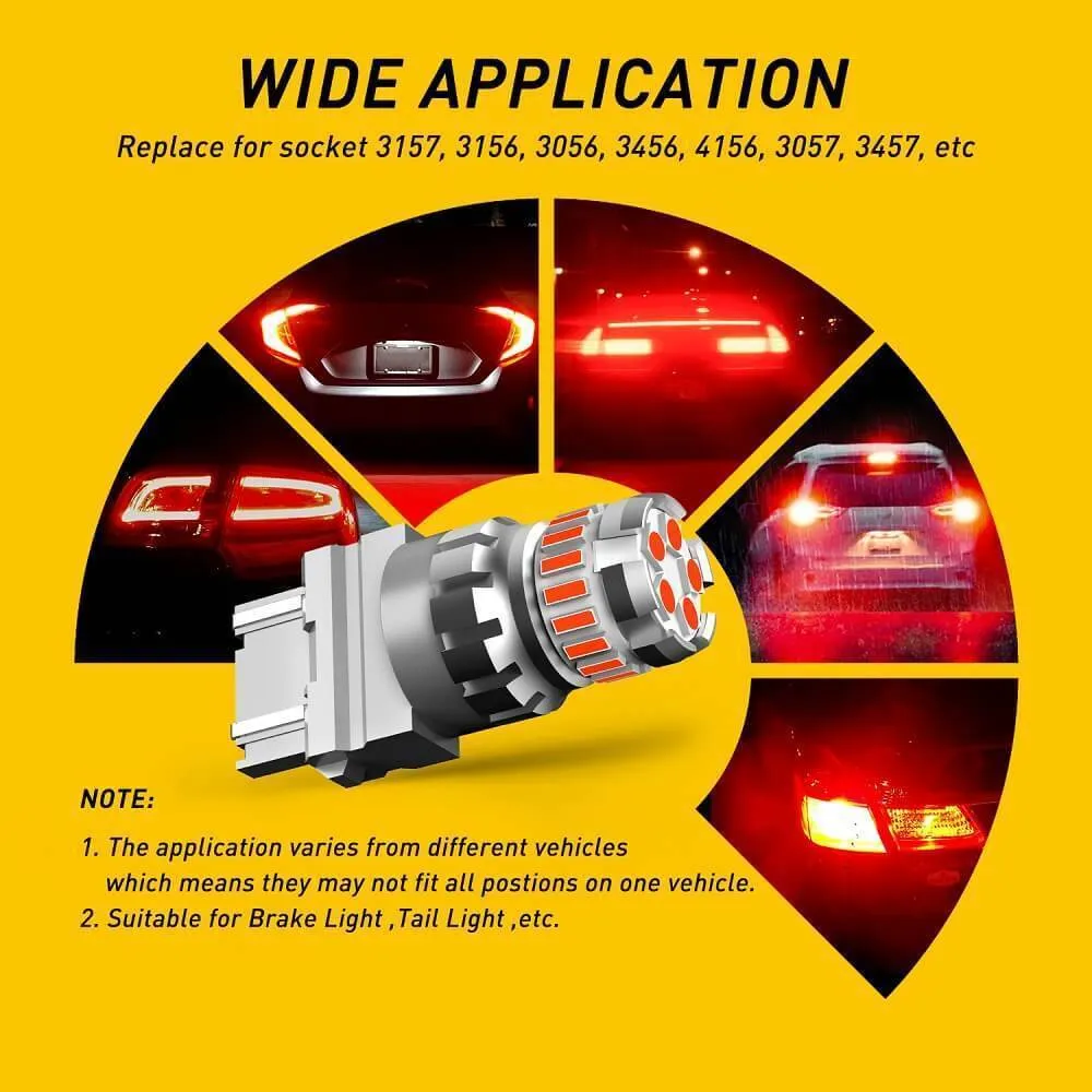 AUXITO 3157 Red LED Bulb Strobe Brake light Bulbs, Super Bright Brake Tail light