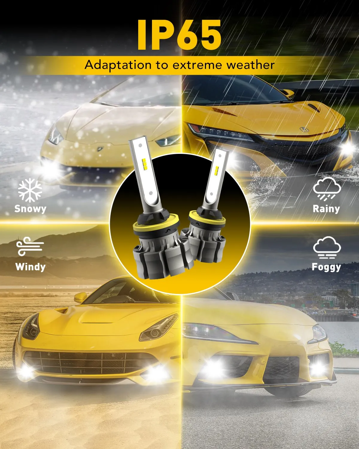 AUXITO 880 LED Bulb Fog Light Bulb, Fanless Design, 6000 Lumens 6500K White 350% Brightness 885 893 899 Fog Light Lamp