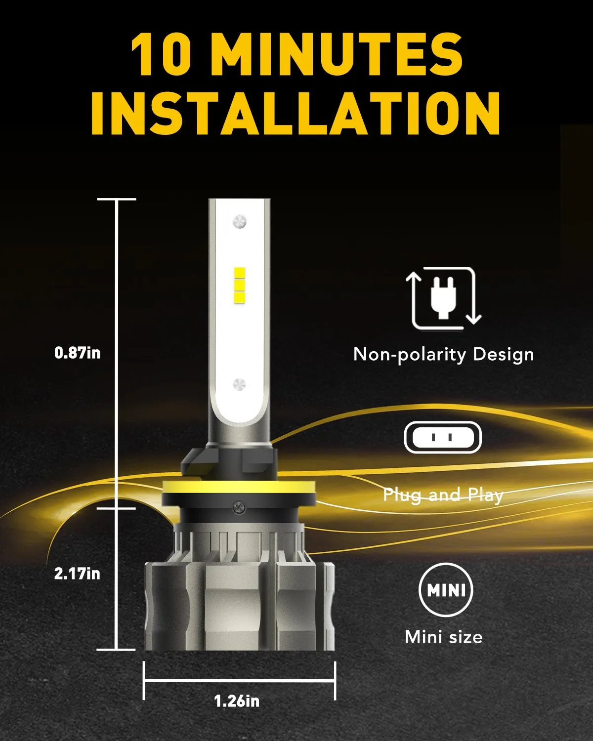 AUXITO 880 LED Bulb Fog Light Bulb, Fanless Design, 6000 Lumens 6500K White 350% Brightness 885 893 899 Fog Light Lamp