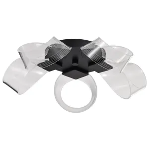 Barnett 21" LED Flush Mount Light, Matte Black Finish