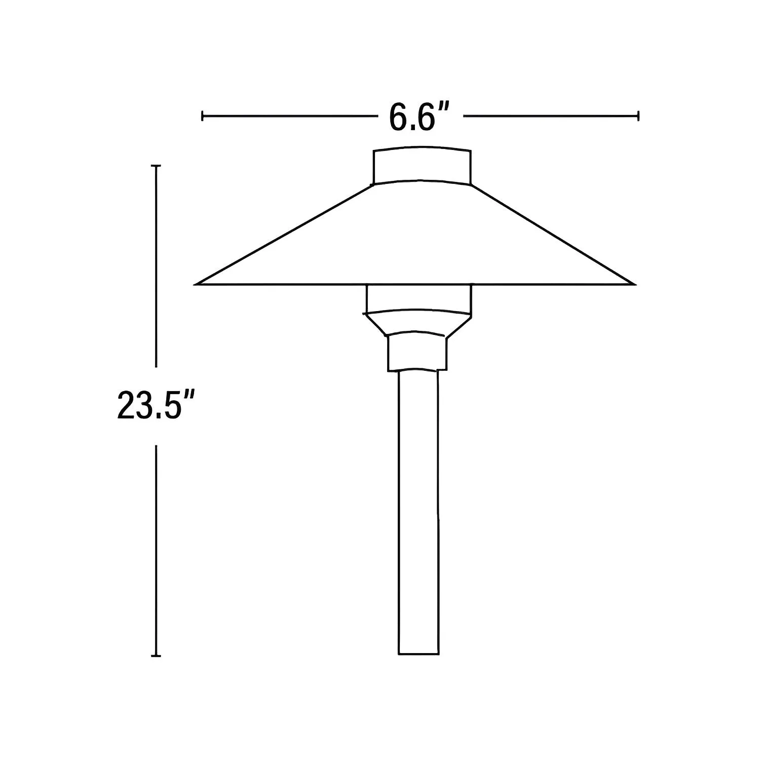 Brass Landscape Pathway Light, Smooth Small Hooded, Low Voltage, Plastic Spike Included