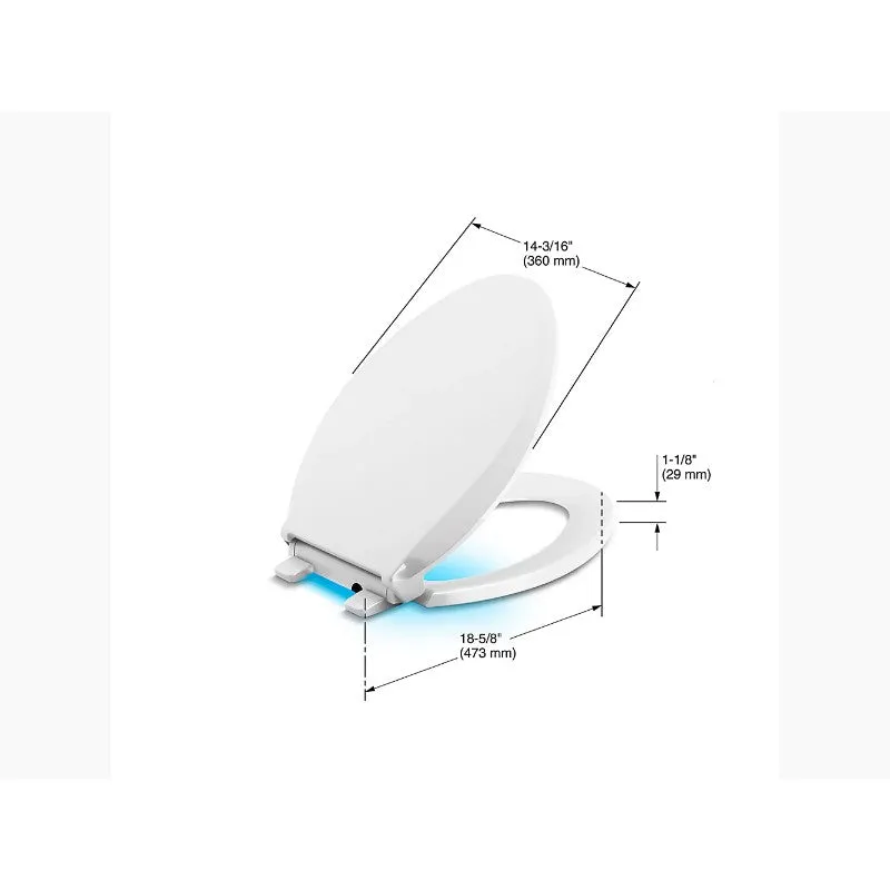 Cachet Nightlight Elongated Slow-Close Toilet Seat in White