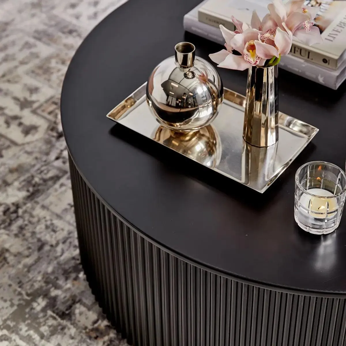 Cafe Lighting & Living Nomad Round Coffee Table - Black