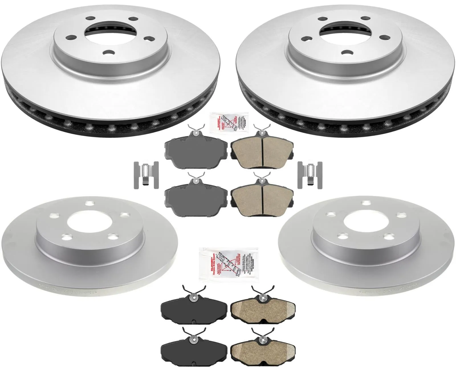 Coated Rotors & Brake Pads For Ford Taurus With 4 Wheel Disc Brakes 2001-2007
