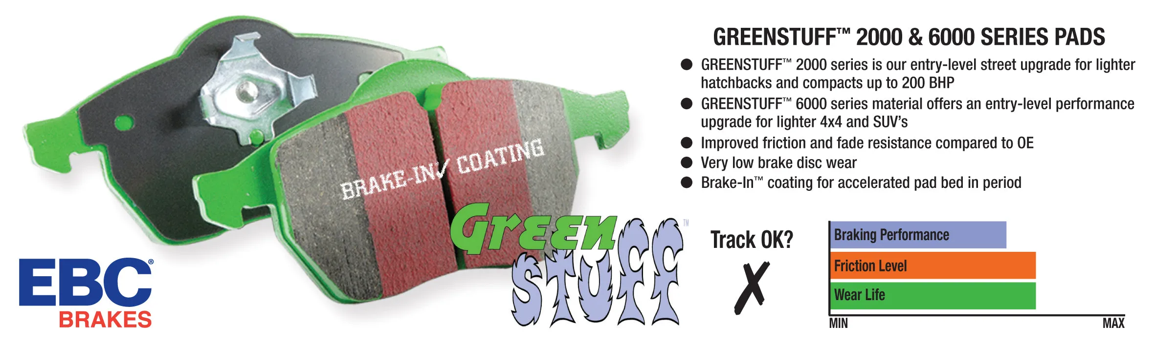 EBC Brakes DP61732 6000 Series Greenstuff Truck/SUV Brakes Disc Pads