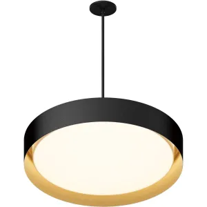 Echo 24 in. LED Pendant Light Black finish with Gold interior
