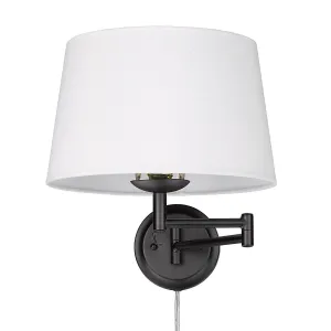 Eleanor 13 in. Wall Sconce Matte Black Finish with Modern White Shade