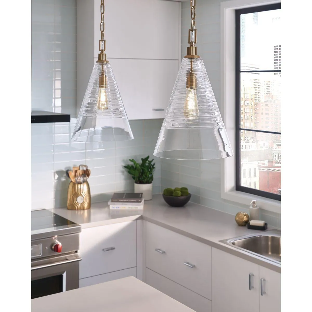 Elmore 12 in. Pendant Light Brass Finish