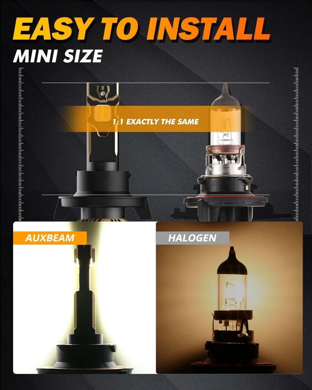 For 2007-2012 Ford Mustang Shelby GT500 H13 LED Headlight Bulbs