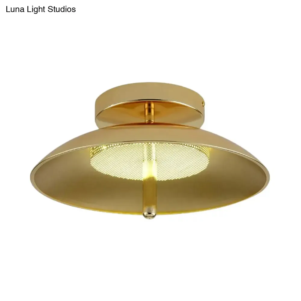 Gold Finish Bowl Flushmount LED Ceiling Light Fixture - Stylish Postmodern Iron Lamp