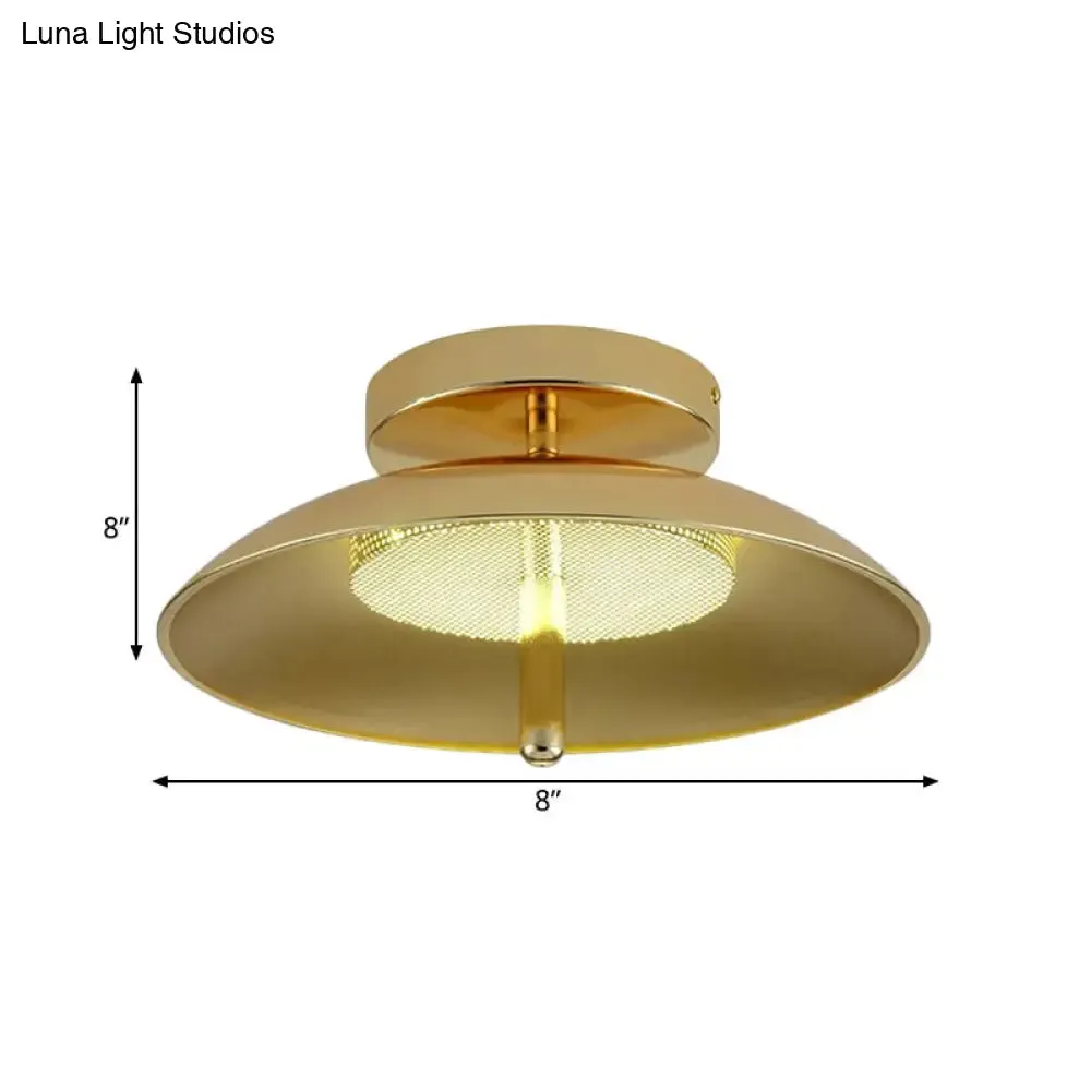 Gold Finish Bowl Flushmount LED Ceiling Light Fixture - Stylish Postmodern Iron Lamp