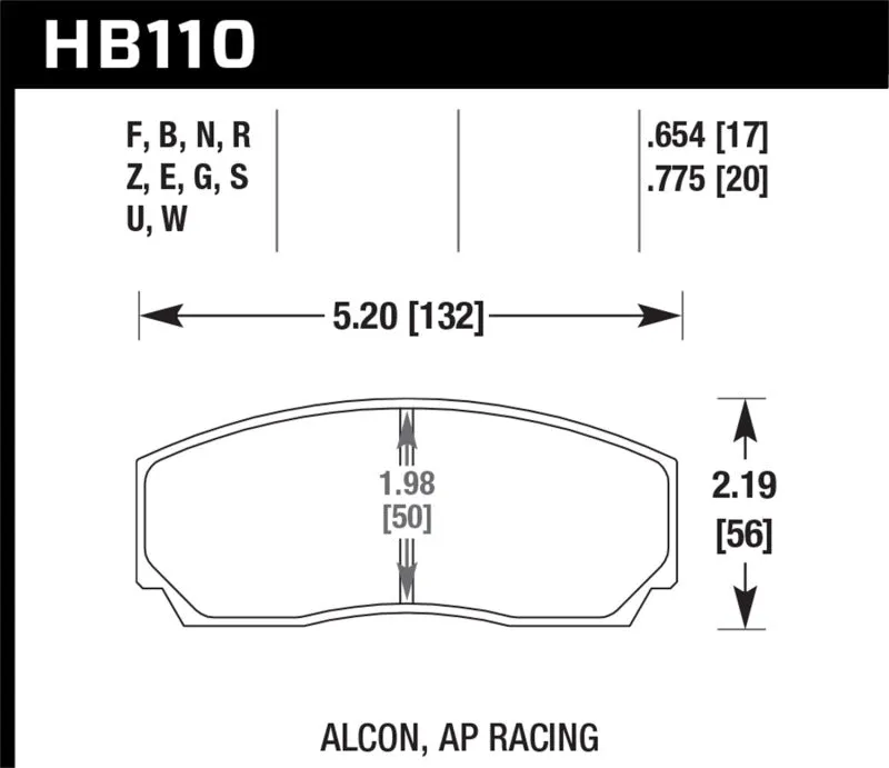 Hawk DTC-30 Race Brake Pads - AP CP3307 / CP5040-5S4 / CP5200 AP Racing - HB110W.654