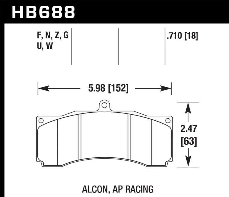 Hawk DTC-30 Race Rear Brake Pads - Stoptech STR-60 Caliper - HB688W.710