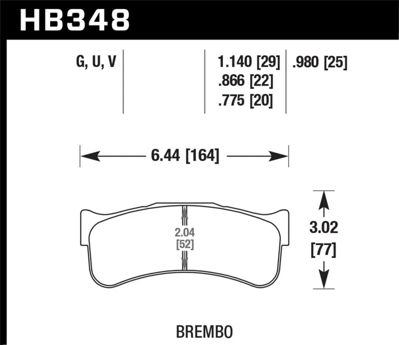Hawk DTC-80 Race Brake Pads - Brembo 29mm - HB348Q1.14