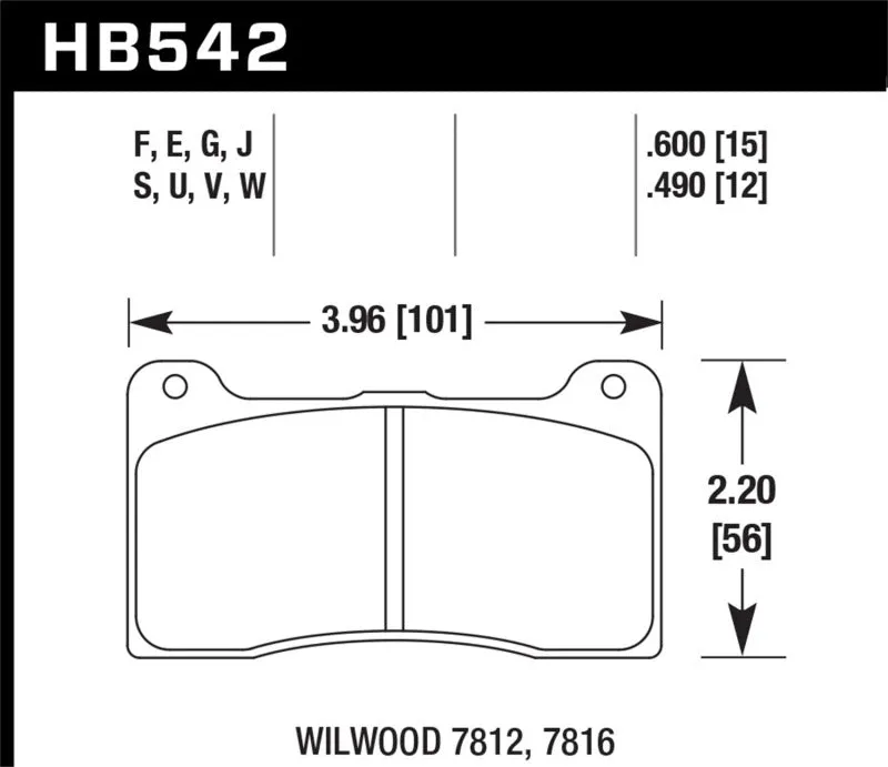 Hawk ER-1 Race Brake Pads - Wilwood (7812/7816) - HB542D.600