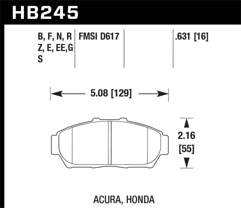 Hawk ER-1 Race Front Brake Pads - HB245D.631
