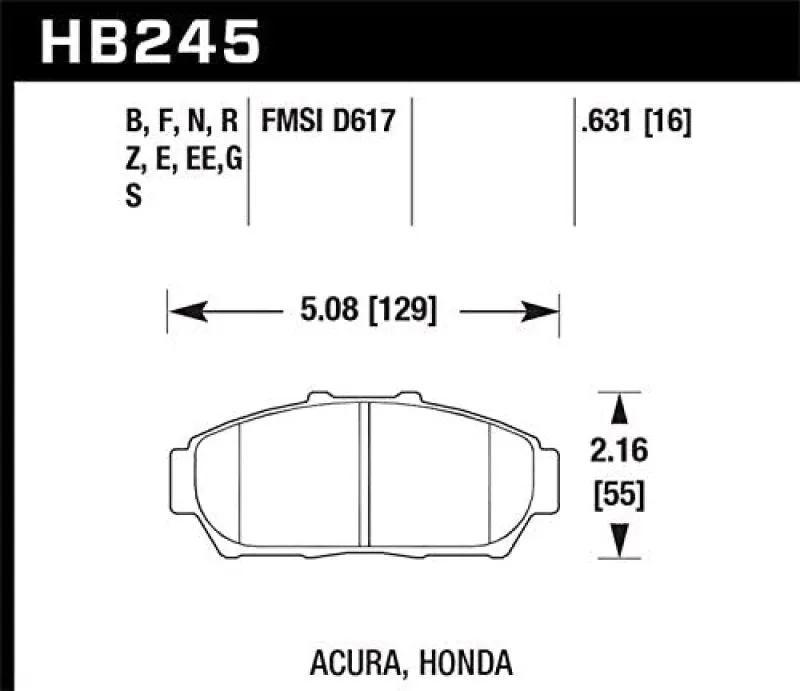 Hawk ER-1 Race Front Brake Pads - HB245D.631