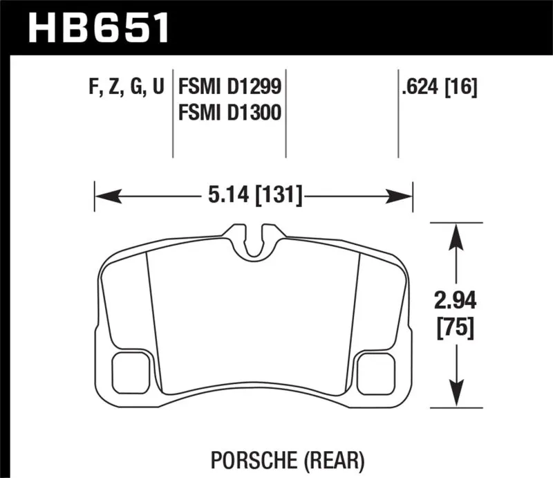 Hawk ER-1 Race Rear Brake Pads - 09-11 Porsche 911 3.6L Carrera Exc.Ceramic Composite Brakes - HB651D.624