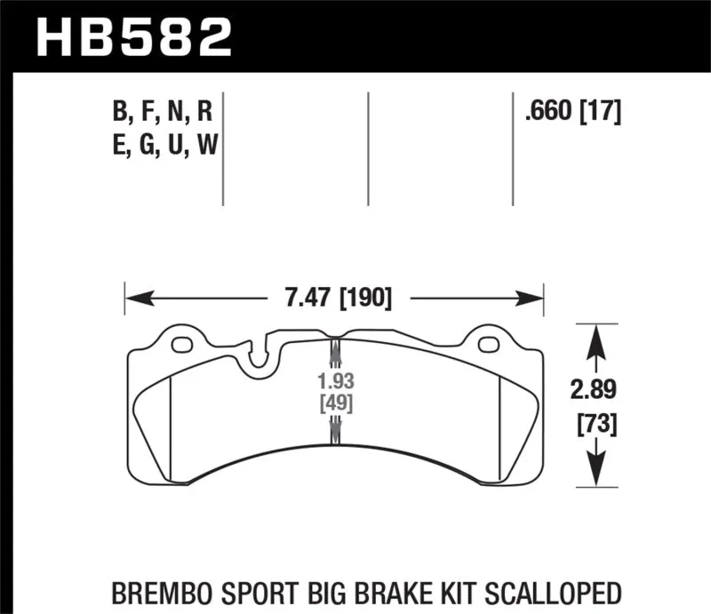 Hawk HP  Sport Brake Pads - HB582N.660