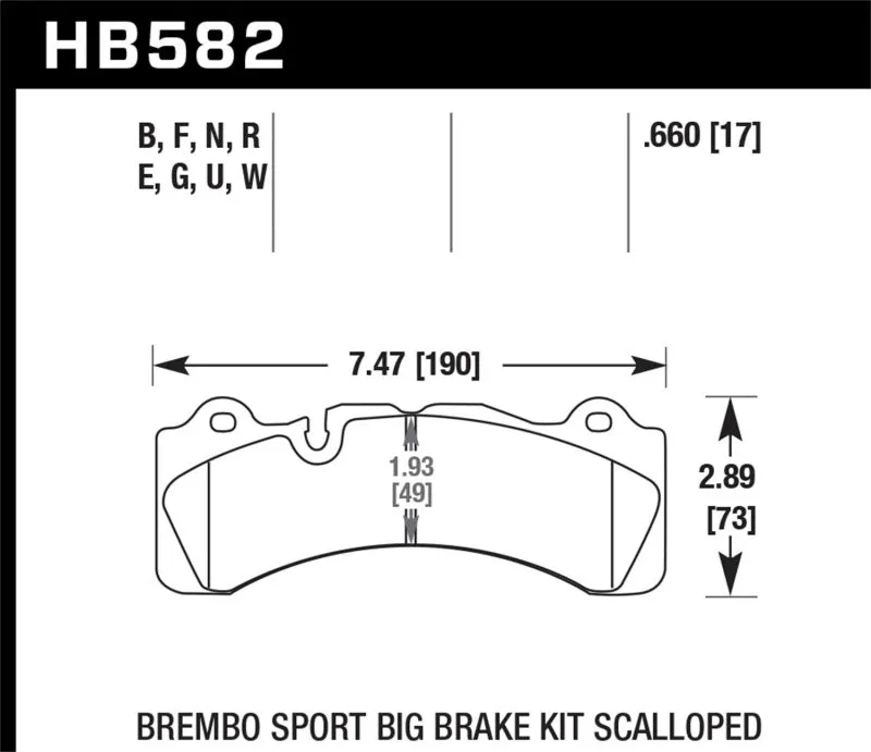 Hawk HP  Sport Brake Pads - HB582N.660