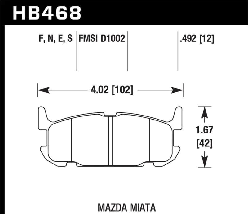 Hawk HPS 5.0 Street Rear Brake Pads - 04-05 Mazda Miata - HB468B.492