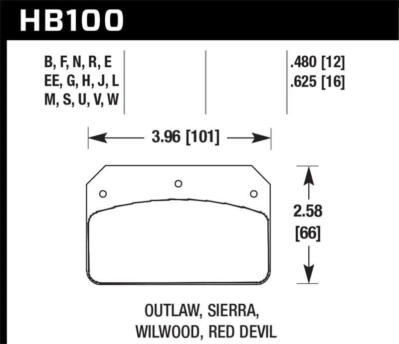 Hawk HPS Street Brake Pads - Wilwood Dynalite Caliper - HB100F.480