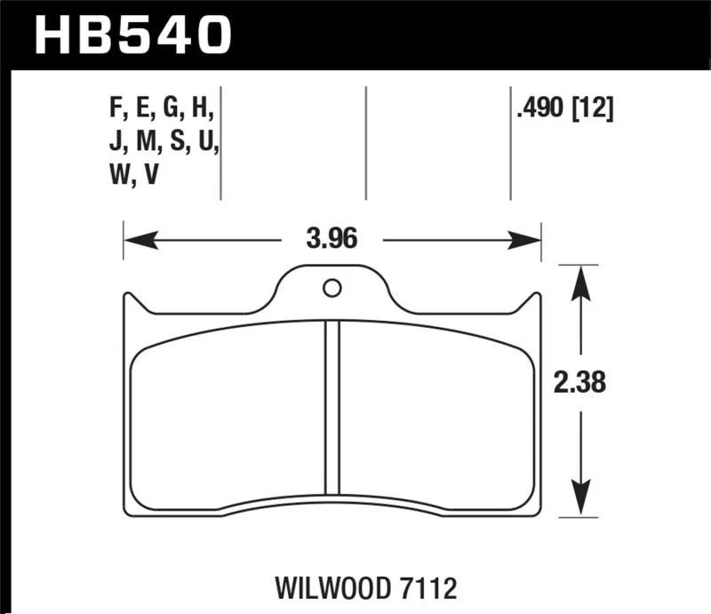 Hawk HT-10 Race Brake Pads - 0.490in Thickness Wilwood Ferro-Carbon - HB540S.490