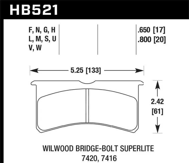 Hawk HT-10 Race Brake Pads - Wilwood Superlite 4/6 Forged Thin - HB521S.650