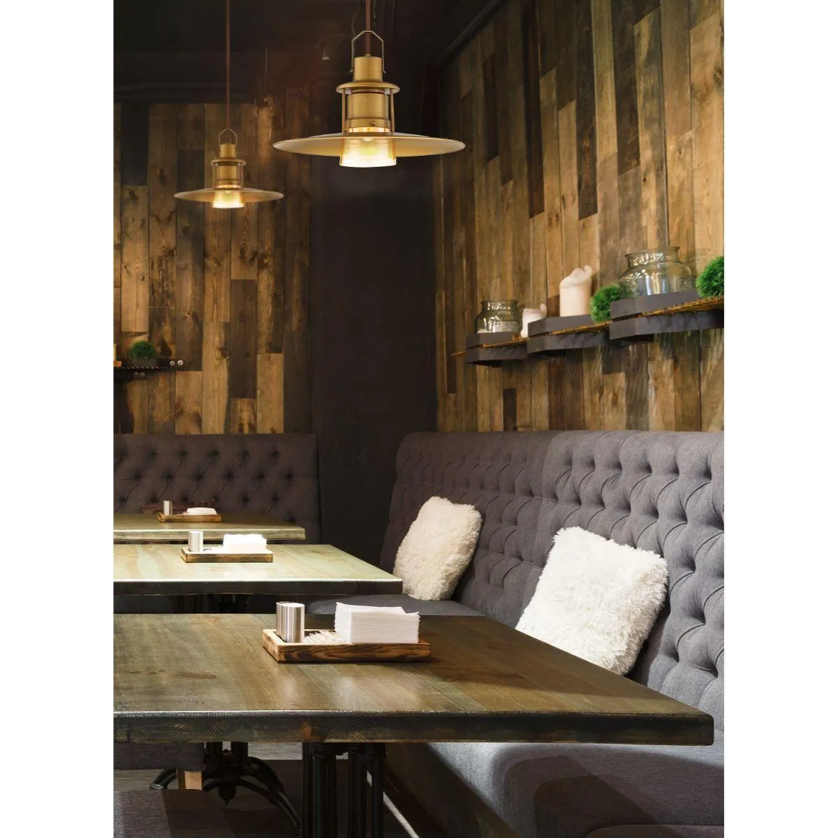 Lamport 16 in. LED Pendant Light Brass Finish