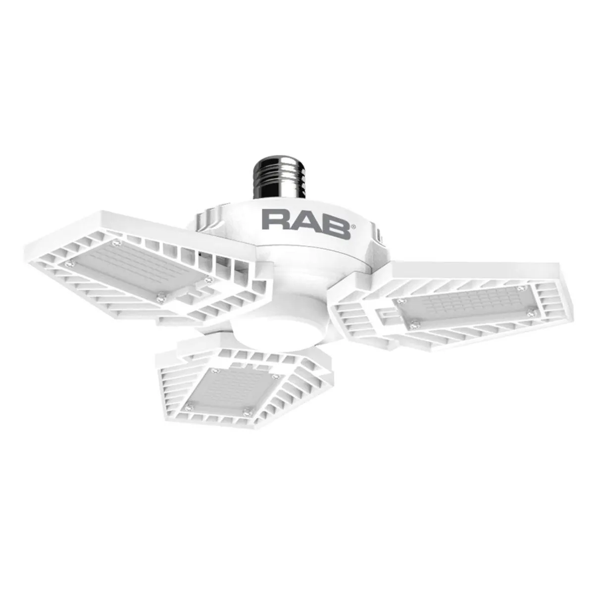 LED Garage Light Bulb, 65 Watts, 8000 Lumens, 5000K, 3 Adjustable Panels, E26 Base, 120-277V
