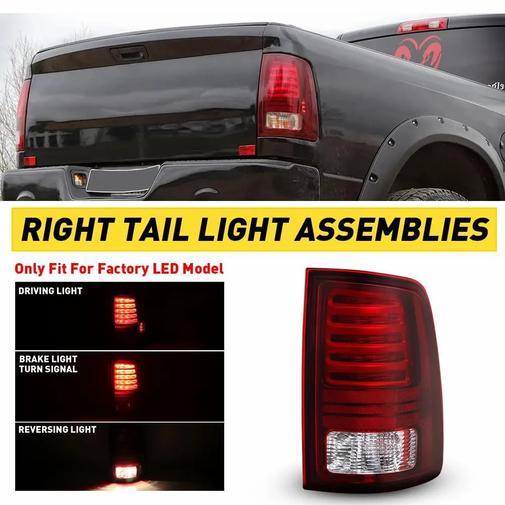 LED Tail Light Assemblies Compatible With 2013-2018 Dodge Ram 1500 2500 3500 Rear Factory Tail Light(Replaces OEM LED ONLY)