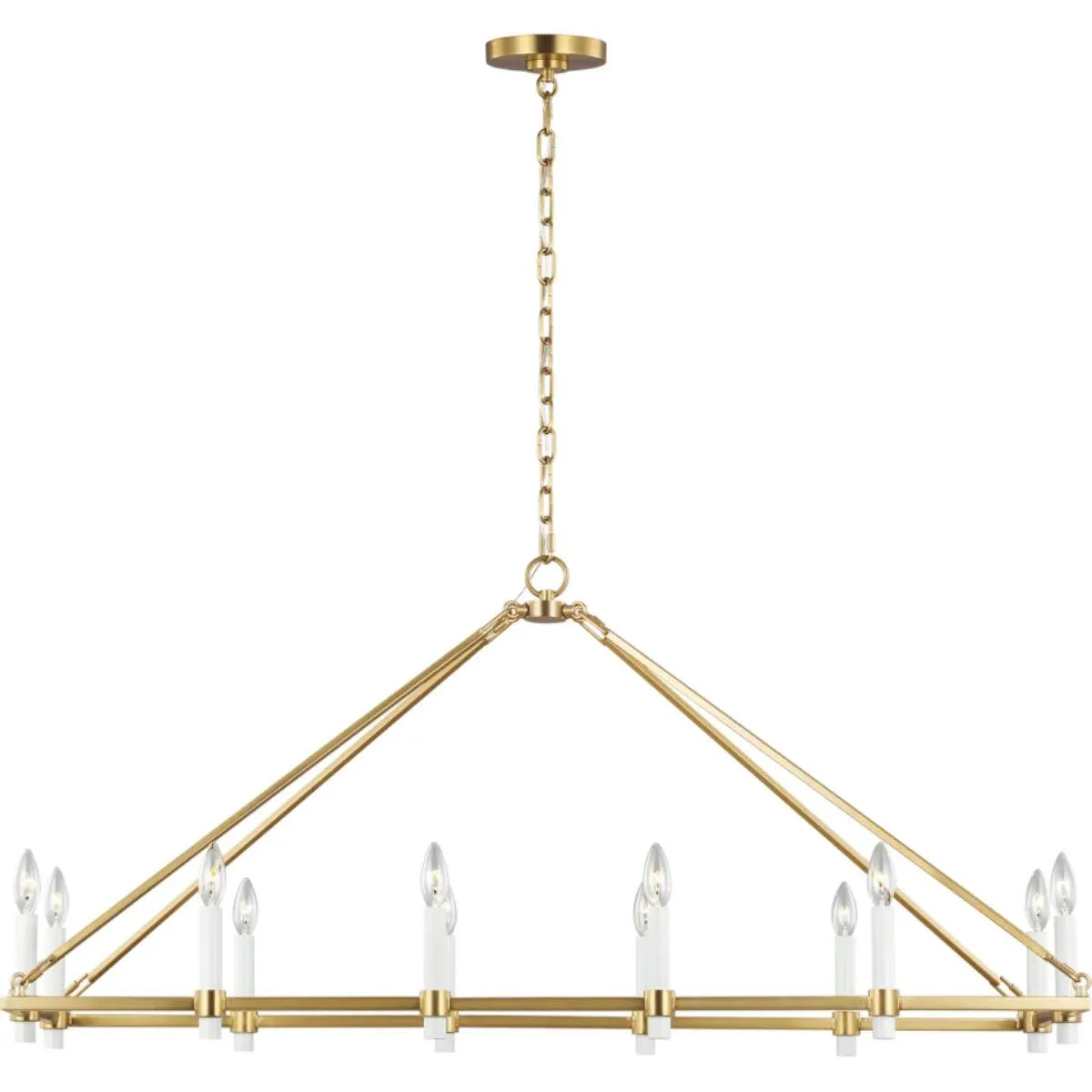 Marston 49 in. 12 lights Chandelier Burnished Brass finish