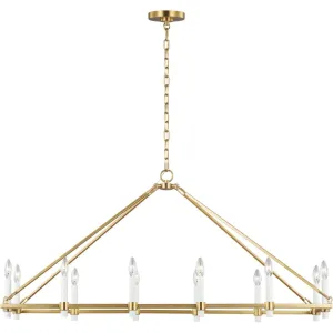 Marston 49 in. 12 lights Chandelier Burnished Brass finish