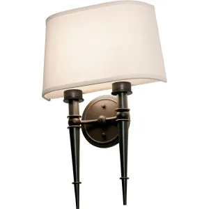 Montrose 13 in. LED Armed Sconce Oil Rubbed Bronze Finish Cream Shade
