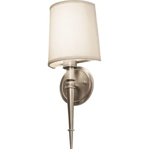 Montrose 8 in. LED Armed Sconce Satin Nickel Finish Cream Shade