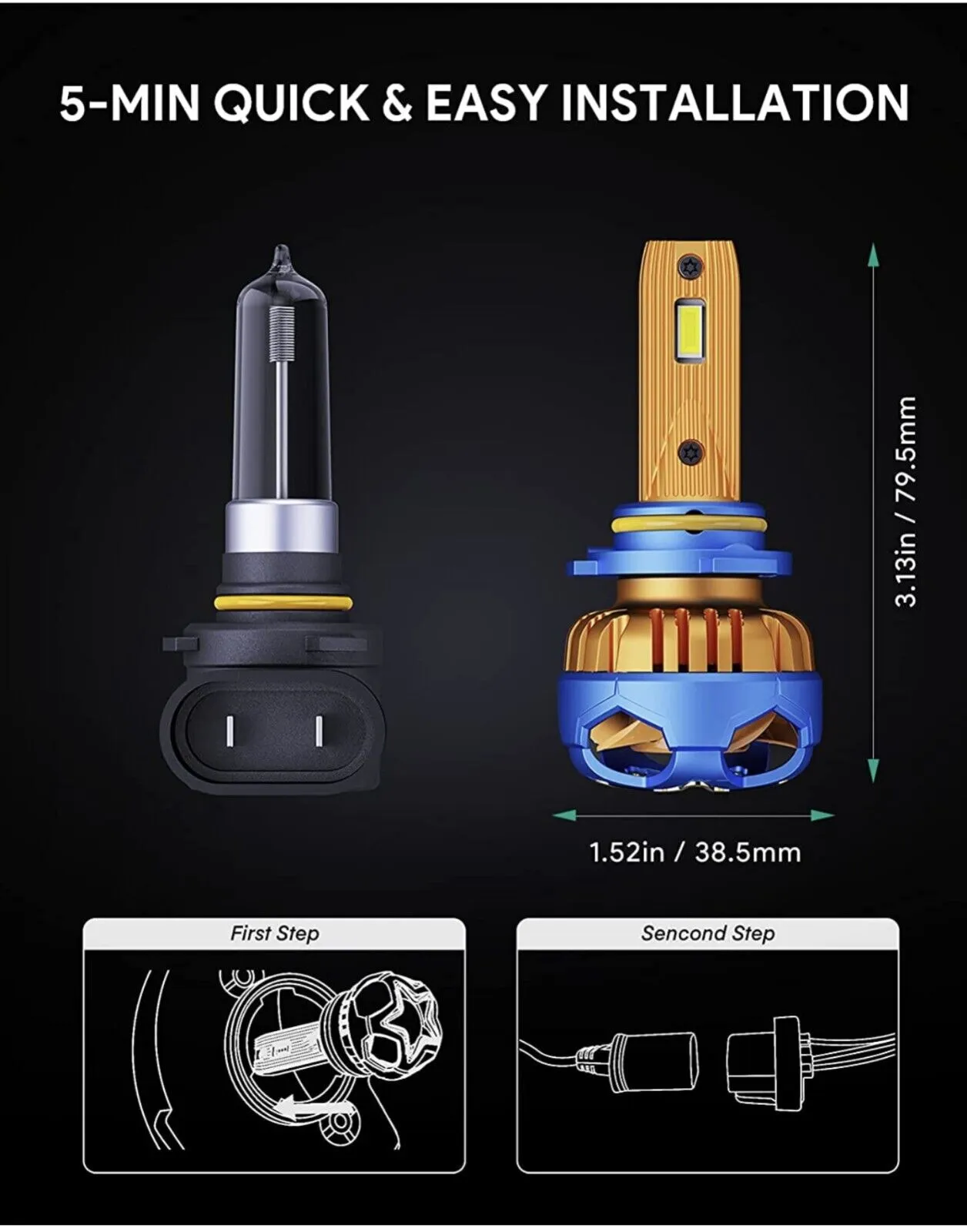 MUSCART M4 9006 LED Headlight Bulbs