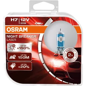 Osram NIGHT BREAKER LASER H7 headlight bulbs  150% more brightness (2 bulbs)