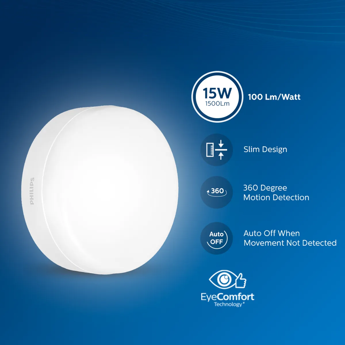 Philips Full Glow LED Surface light with Motion sensor technology