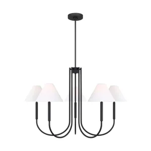 Porteau 38 in. 5 Lights Chandelier Black finish
